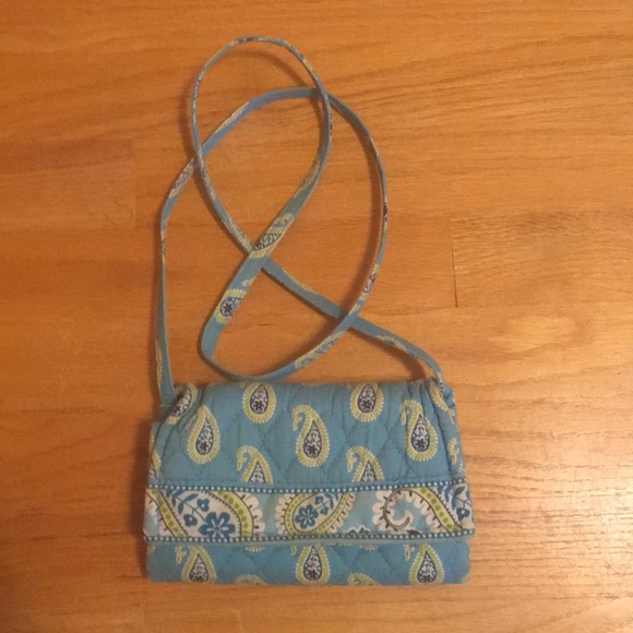 🌸📲💄Vera Bradley Powder Blue Crossbody Purse - Picture 3 of 3